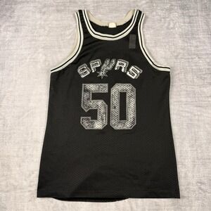 San Antonio Spurs Jersey Mens Large Black Vtg 90s David Robinson #50 NBA